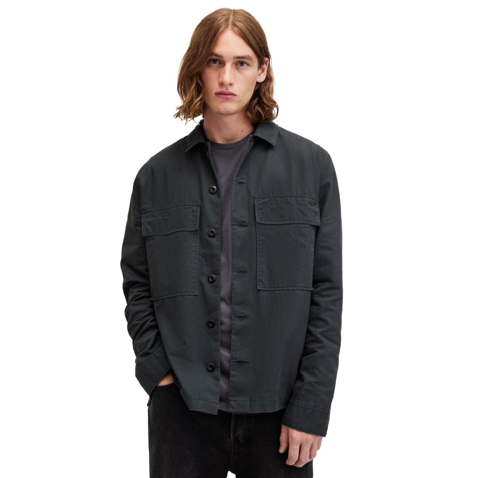 AllSaints Sanpha Relaxed Fit Herringbone Shirt